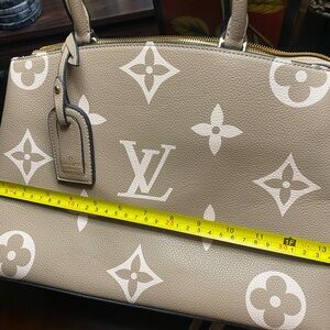 Beige and Cream Monogram Satchel